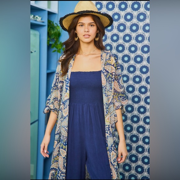 Lurex Paisley Print Kimono - Picture 2 of 4